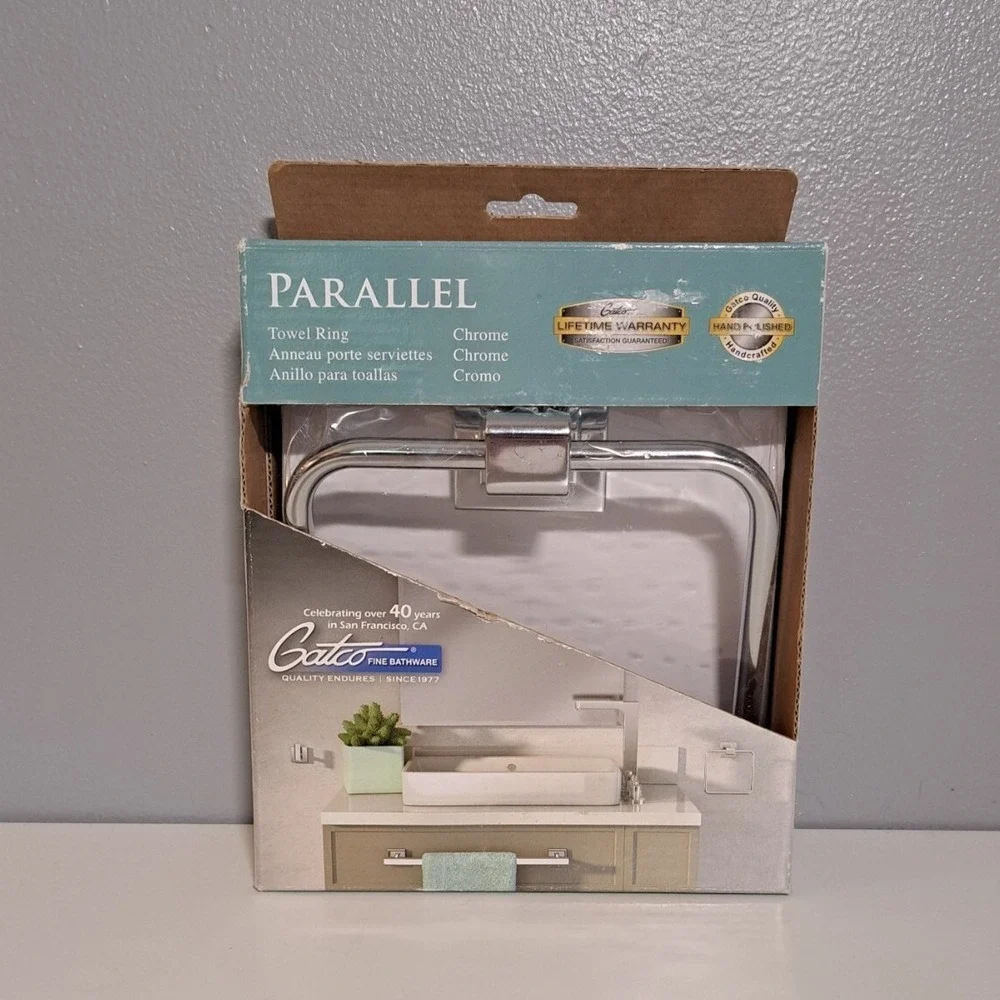 Gatco Parallel Towel Ring Chrome No Hardware‎